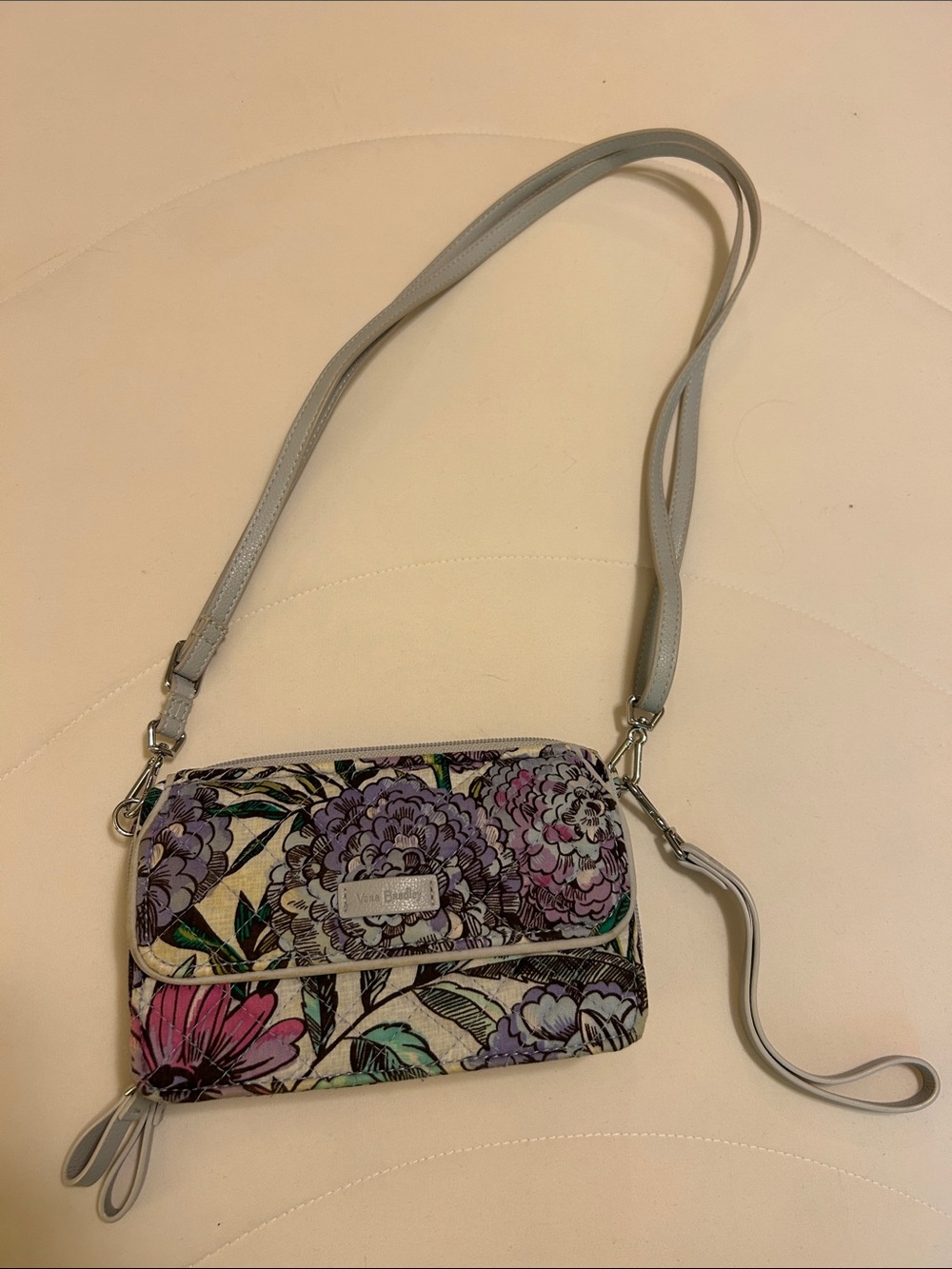 Vera Bradley small floral double zipper crossbody purse